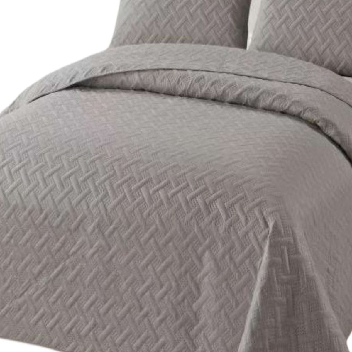 GENERICO - CUBRECAMA COLCHAS QUILT DE VERANO PLAZA Y MEDIA GRIS