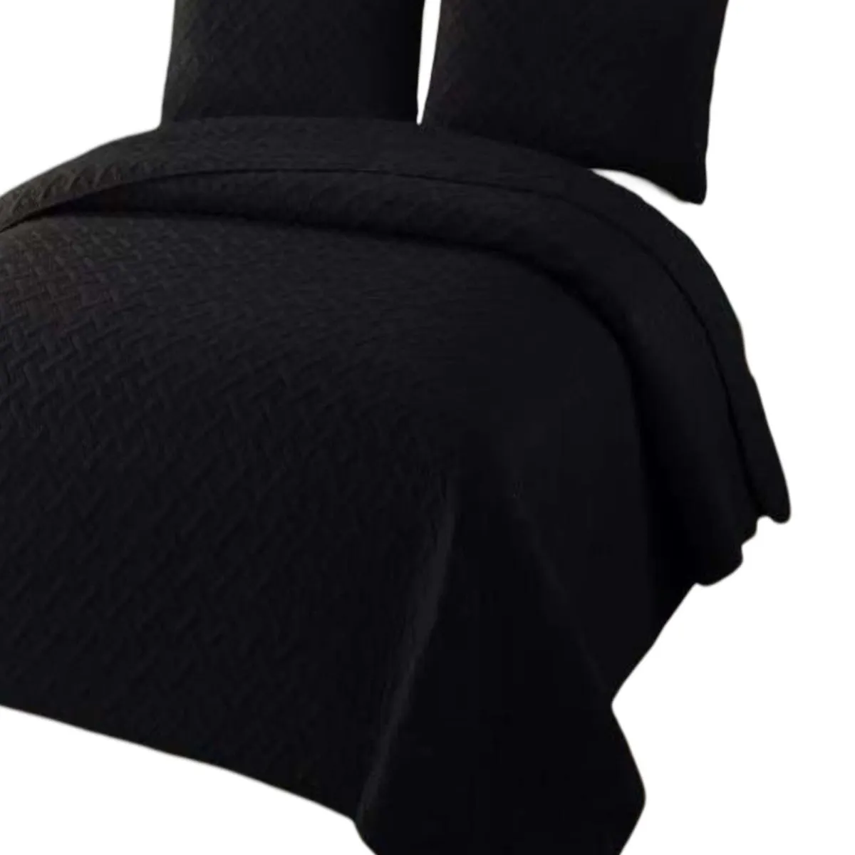 GENERICO - CUBRECAMA COLCHAS QUILT DE VERANO KING NEGRO