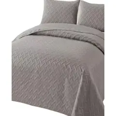 GENERICO - CUBRECAMA COLCHAS QUILT DE VERANO 2 PLAZAS GRIS