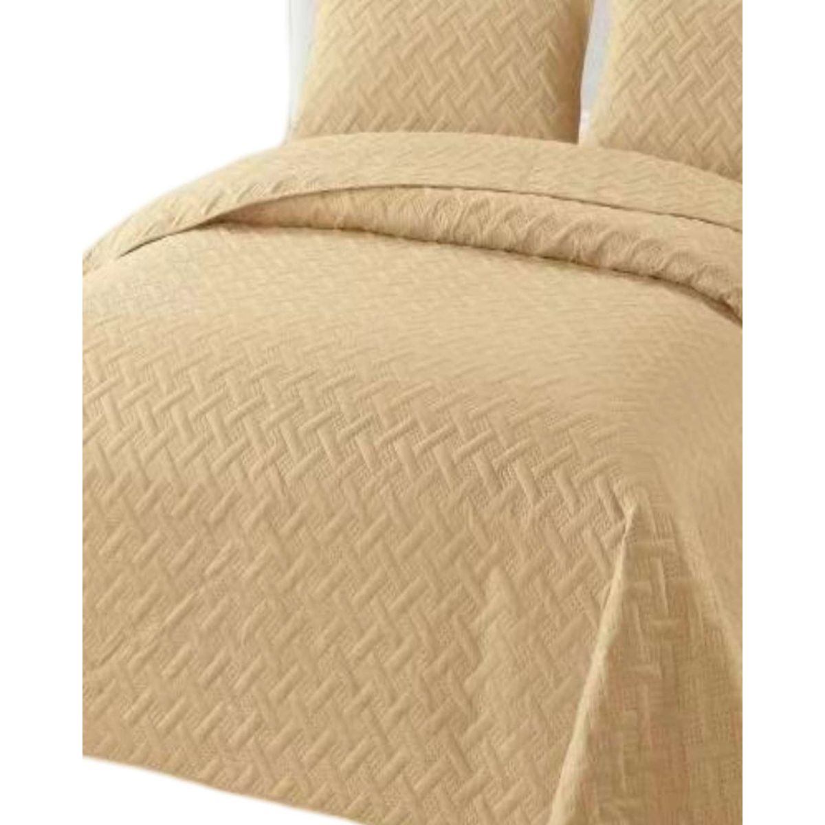 GENERICO - CUBRECAMA COLCHAS QUILT DE VERANO KING BEIGE