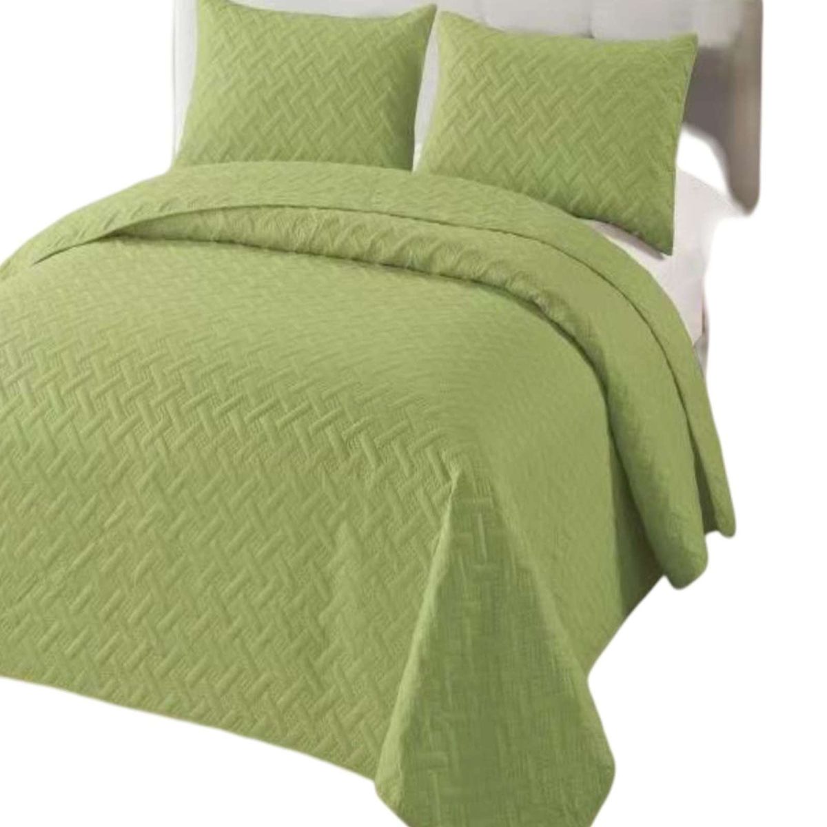 GENERICO - CUBRECAMA COLCHAS QUILT DE VERANO 2 PLAZAS VERDE