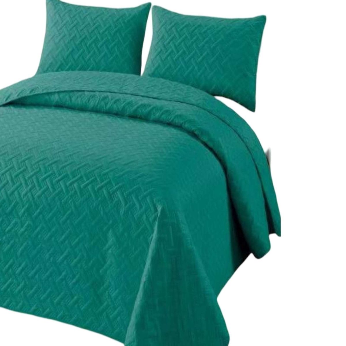 GENERICO - CUBRECAMA COLCHAS QUILT DE VERANO 2 PLAZAS TURQUESA