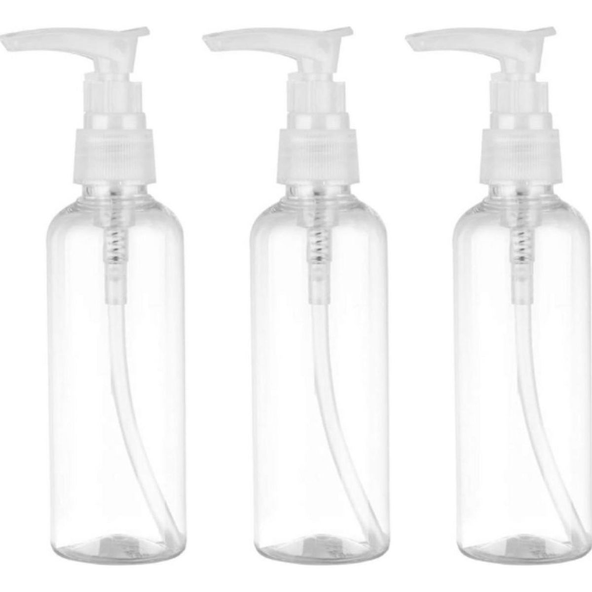 GENERICO - Set 3 Botella Dispensadora 100 Ml Transparente Multiuso