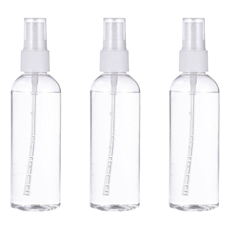 GENERICO - Set 3 Botella De Viaje Pulverizador 100 Ml Transparente
