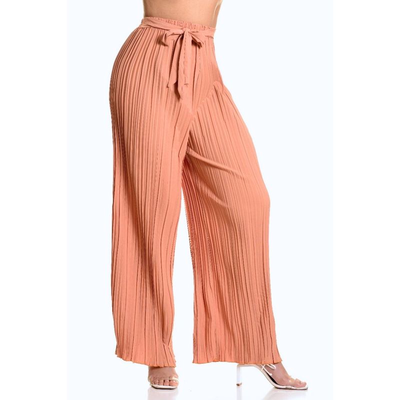 MPROPIA - Pantalon Palazzo Mujer Fiesta Cintura Elasticada Verano Colores 090