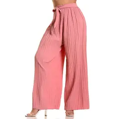 MPROPIA - Pantalon Palazzo Mujer Fiesta Cintura Elasticada Verano Colores 090
