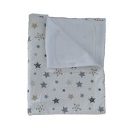 Manta Polar Blanco - Blanco Estrellas Gris-Beige