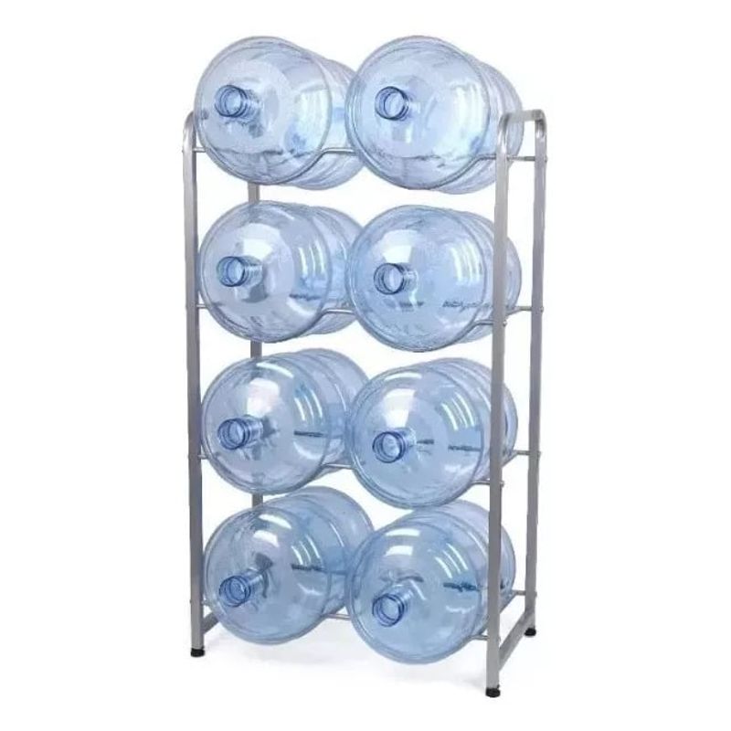 GENERICO - Estante Organizador Rack 8 Botellones Bidones Agua 20lts Gris