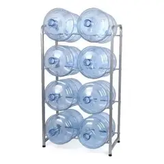 GENERICO - Estante Organizador Rack 8 Botellones Bidones Agua 20lts Gris