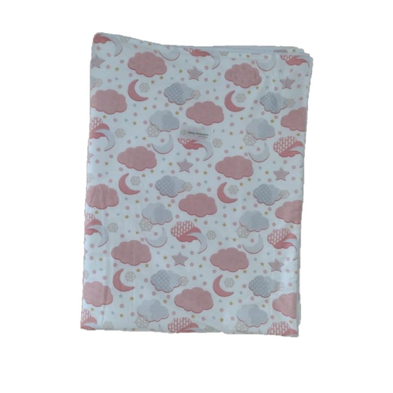 GENERICO - Manta Polar Blanco - Nube y Estrellas Palo Rosa