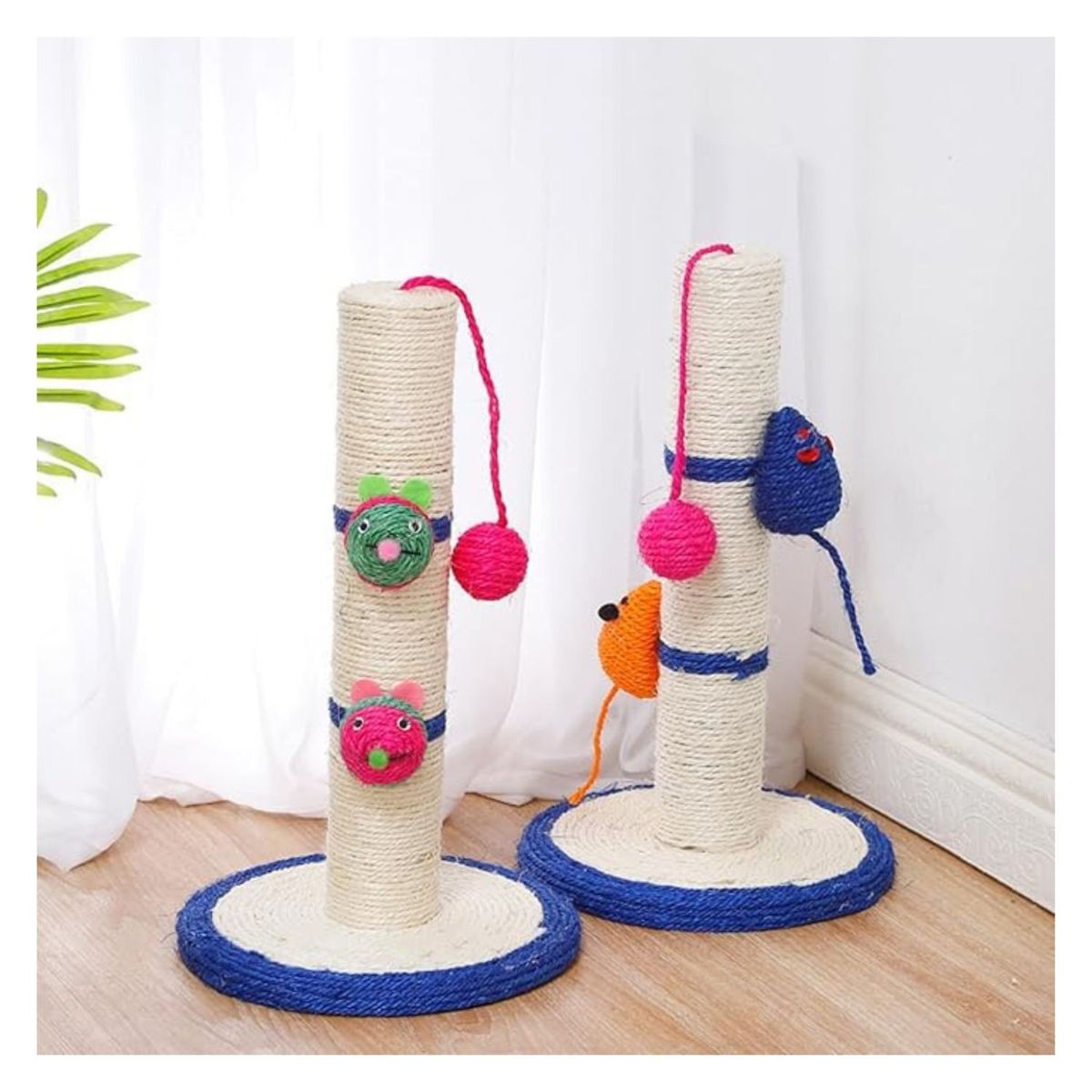 GENERICO - Rascador Para Gatos Forma Poste Escalador Con Ratones