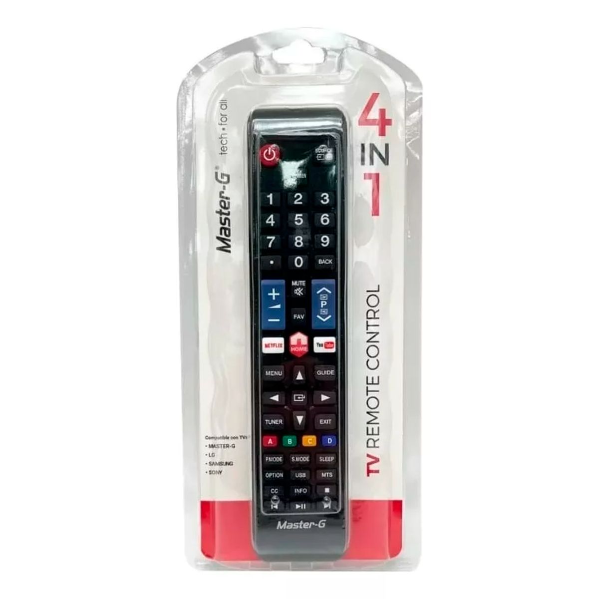 MASTER G - CONTROL REMOTO UNIVERSAL MG 4 EN 1