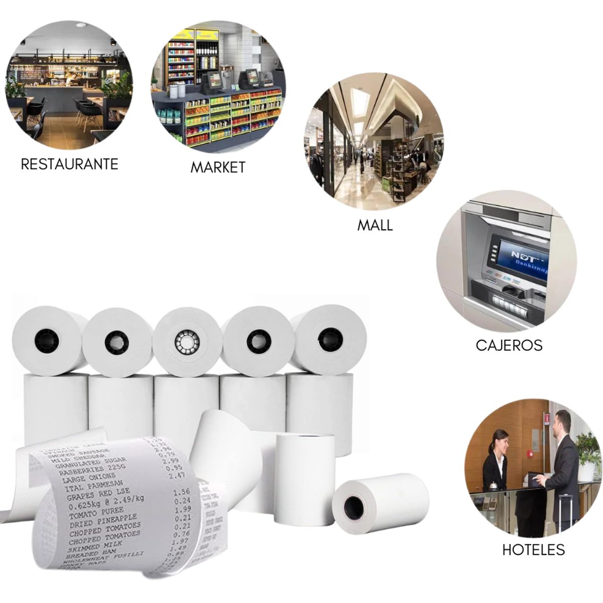 GENERICO - Rollos Térmicos 80x80mm Cinta Papel Impresor Térmica 10 Pza