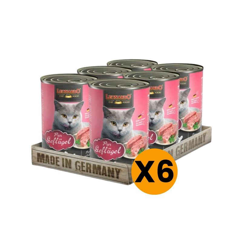 GENERICO - Alimento Leonardo Sabor Ave Lata 400dgr Pack X6