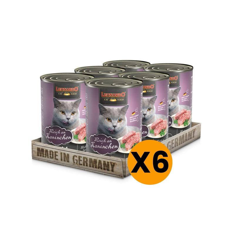 GENERICO - ALIMENTO LEONARDO SABOR CONEJO LATA 400GR PACK X6
