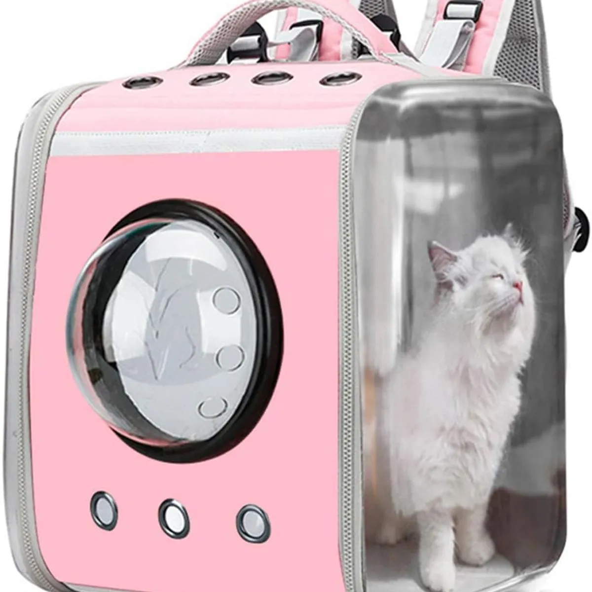 GENERICO - Mochila Transportadora para Mascotas Gato Perro Rosa