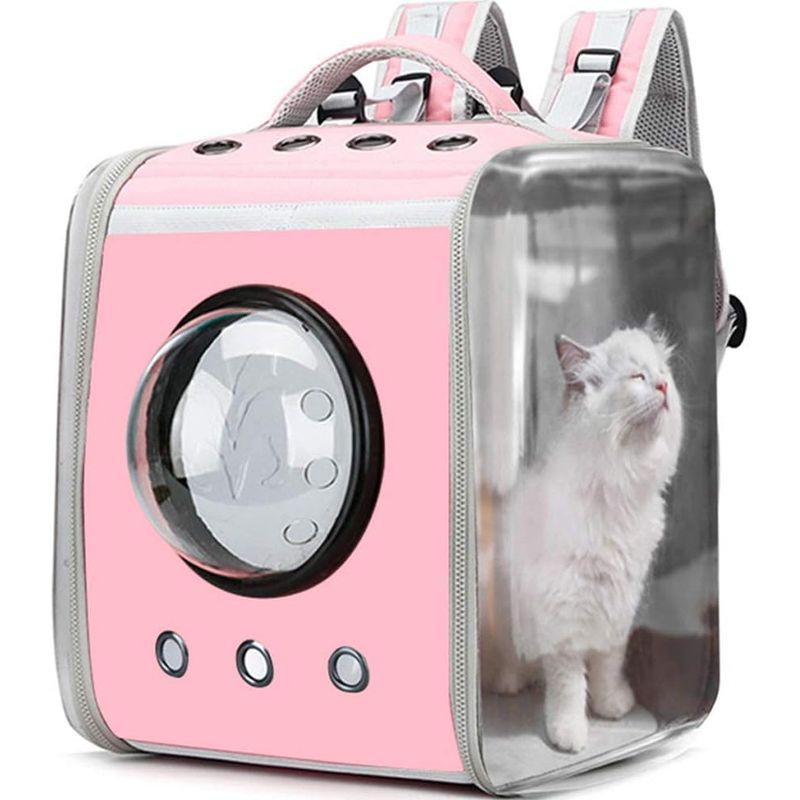GENERICO - Mochila Transportadora para Mascotas Gato Perro Rosa