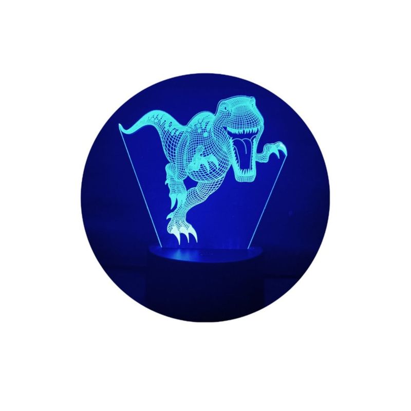 GENERICO - Lampara 3D Dinosaurio De 7 Colores