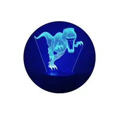 GENERICO - Lampara 3D Dinosaurio De 7 Colores