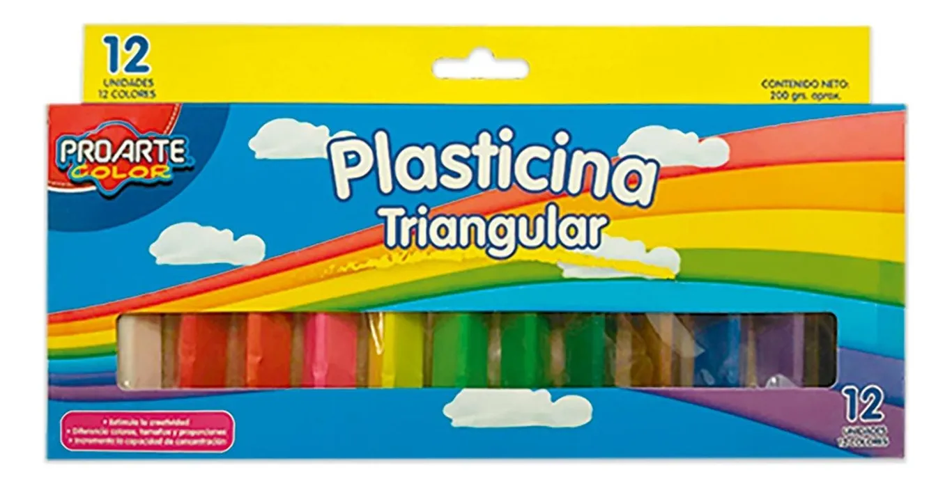 Plasticina 12 Colores Triangular.