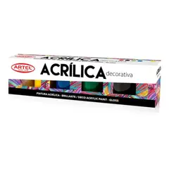 ARTEL - Estuche Pintura Acrílica Decorativa 6 Colores 15ml.
