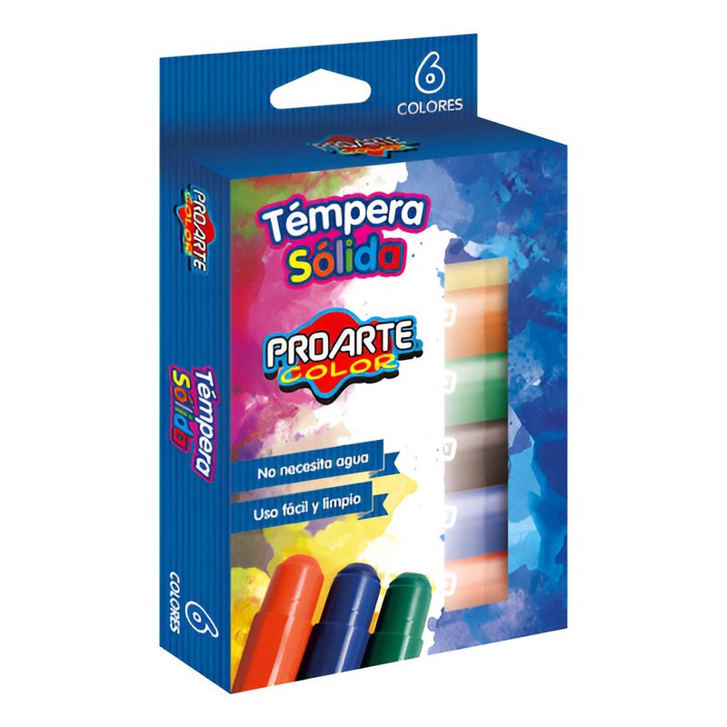 PROARTE - Témpera Sólida 6 Colores. Proarte