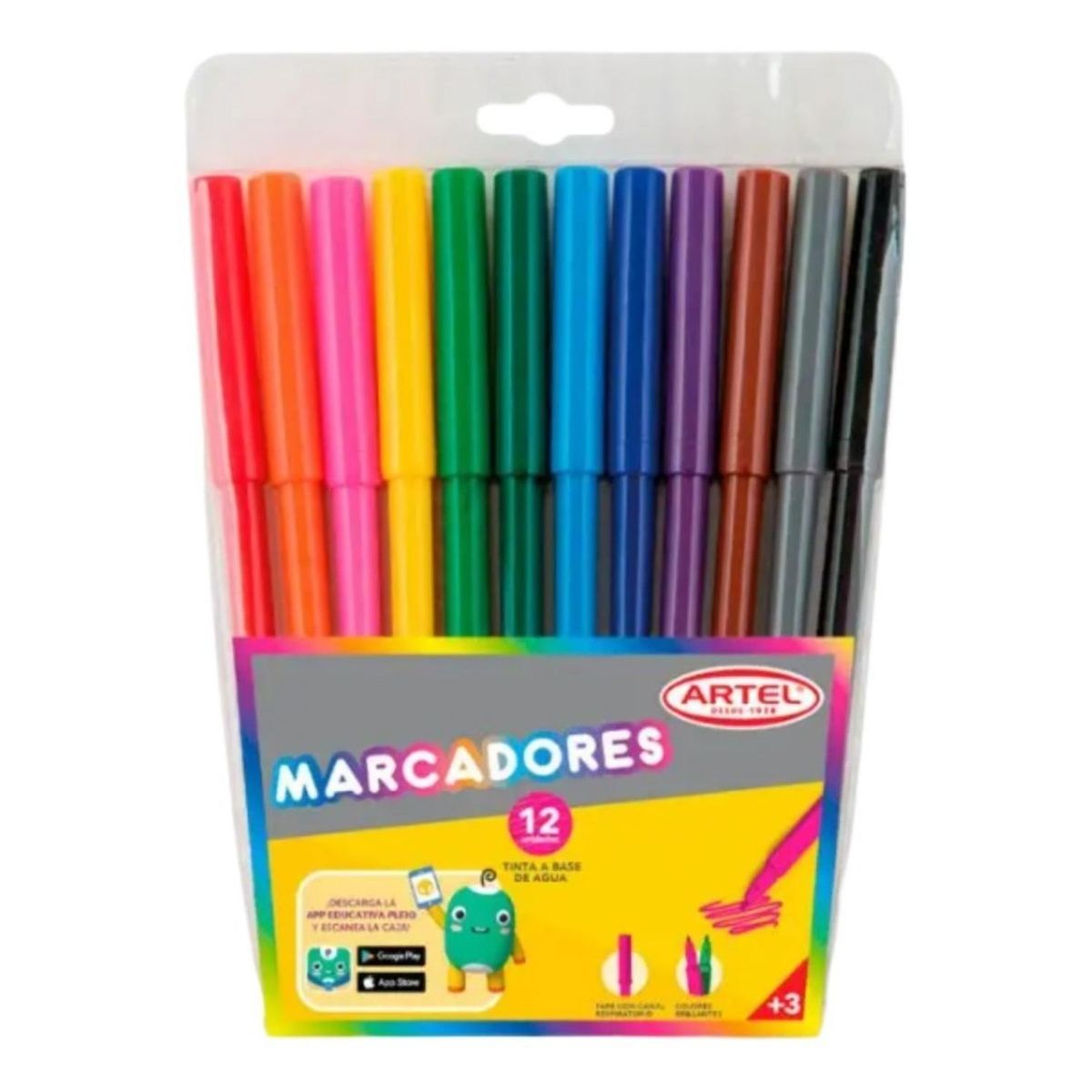 ARTEL - Estuche 12 Marcadores. Lápices Scripto. Artel
