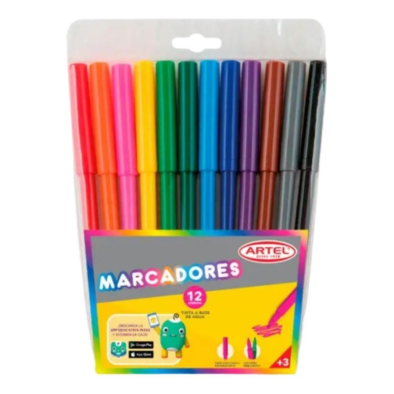 ARTEL - Estuche 12 Marcadores. Lápices Scripto. Artel