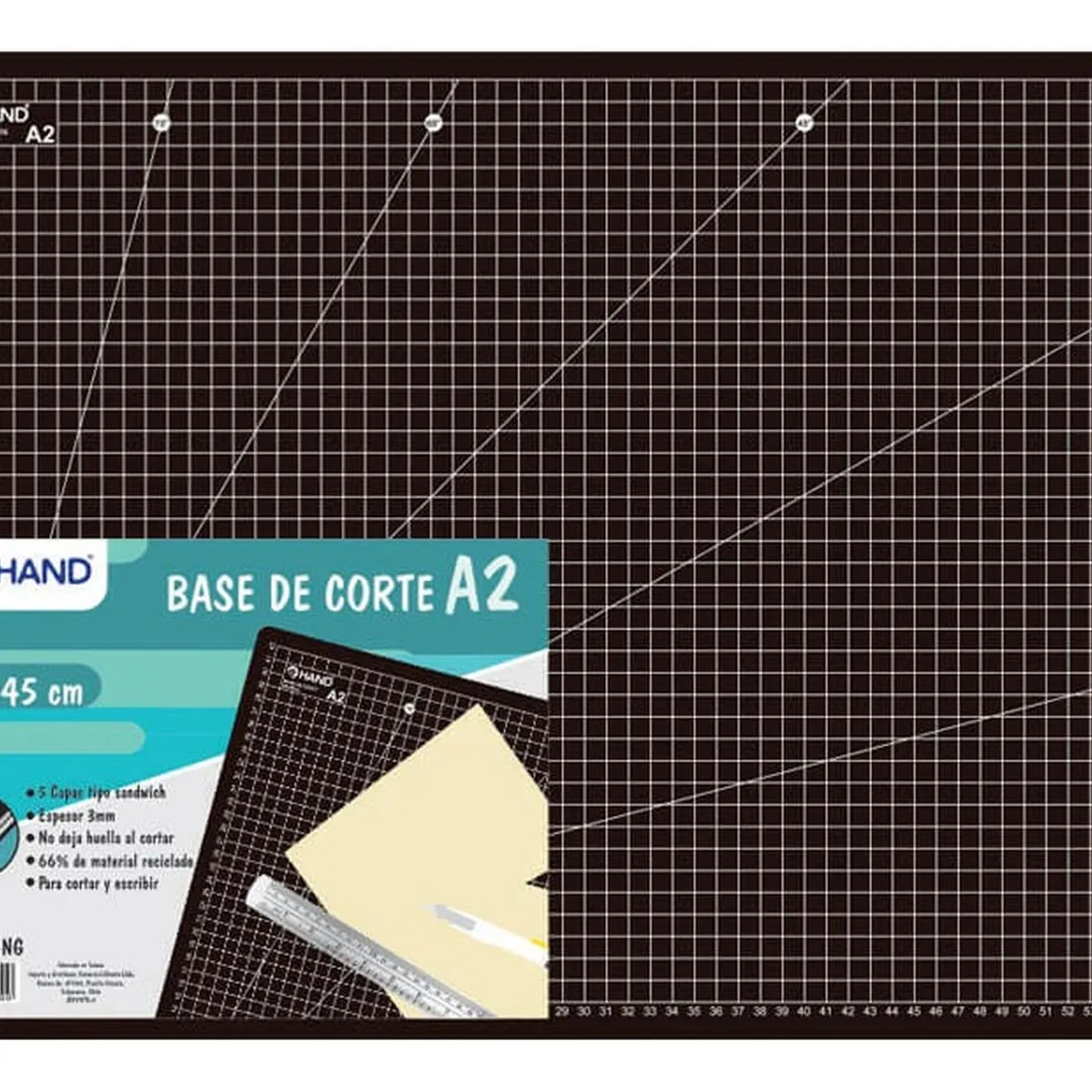 HAND - Base De Corte A2 (60x45cm) Hand Negro. Salvacorte