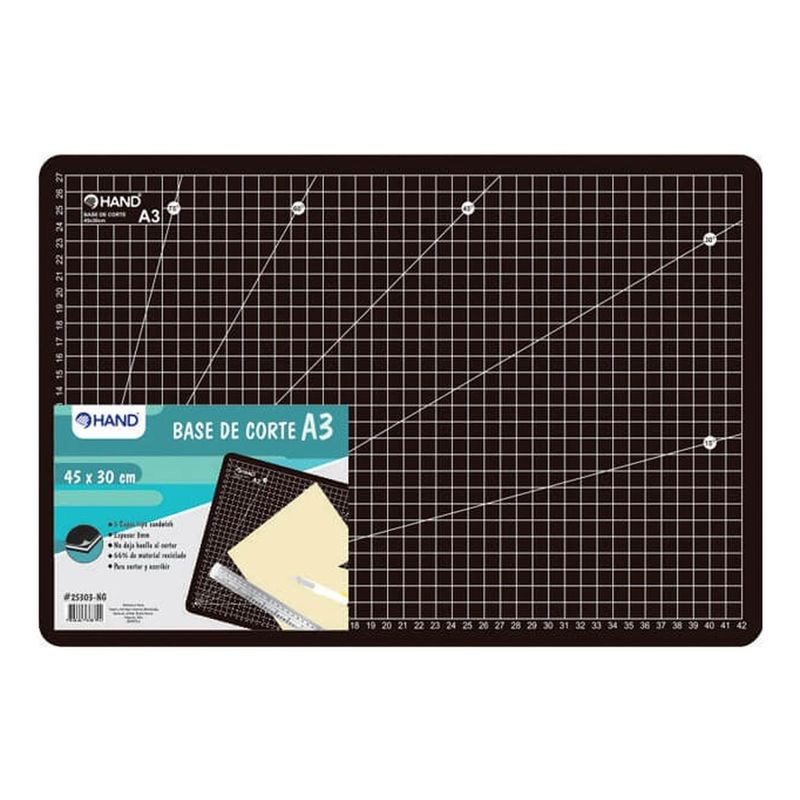 HAND - Base De Corte A3 45x30cm Hand Negro Salvacorte