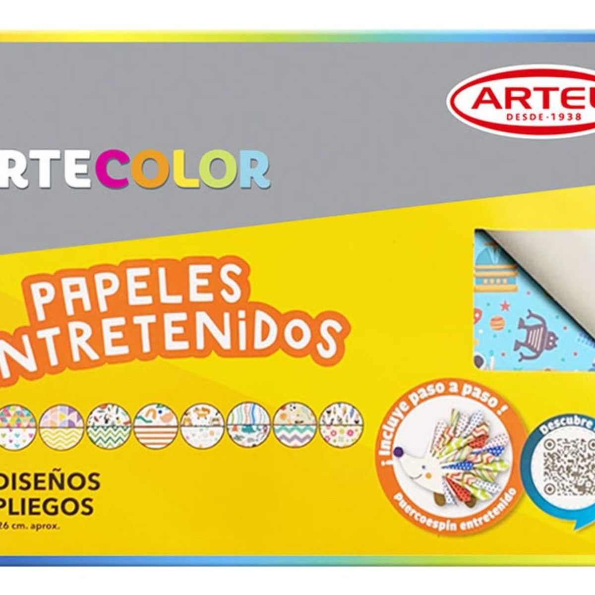 ARTEL - Papeles Entretenidos 9 Pliegos, 18 Diseños. Artel