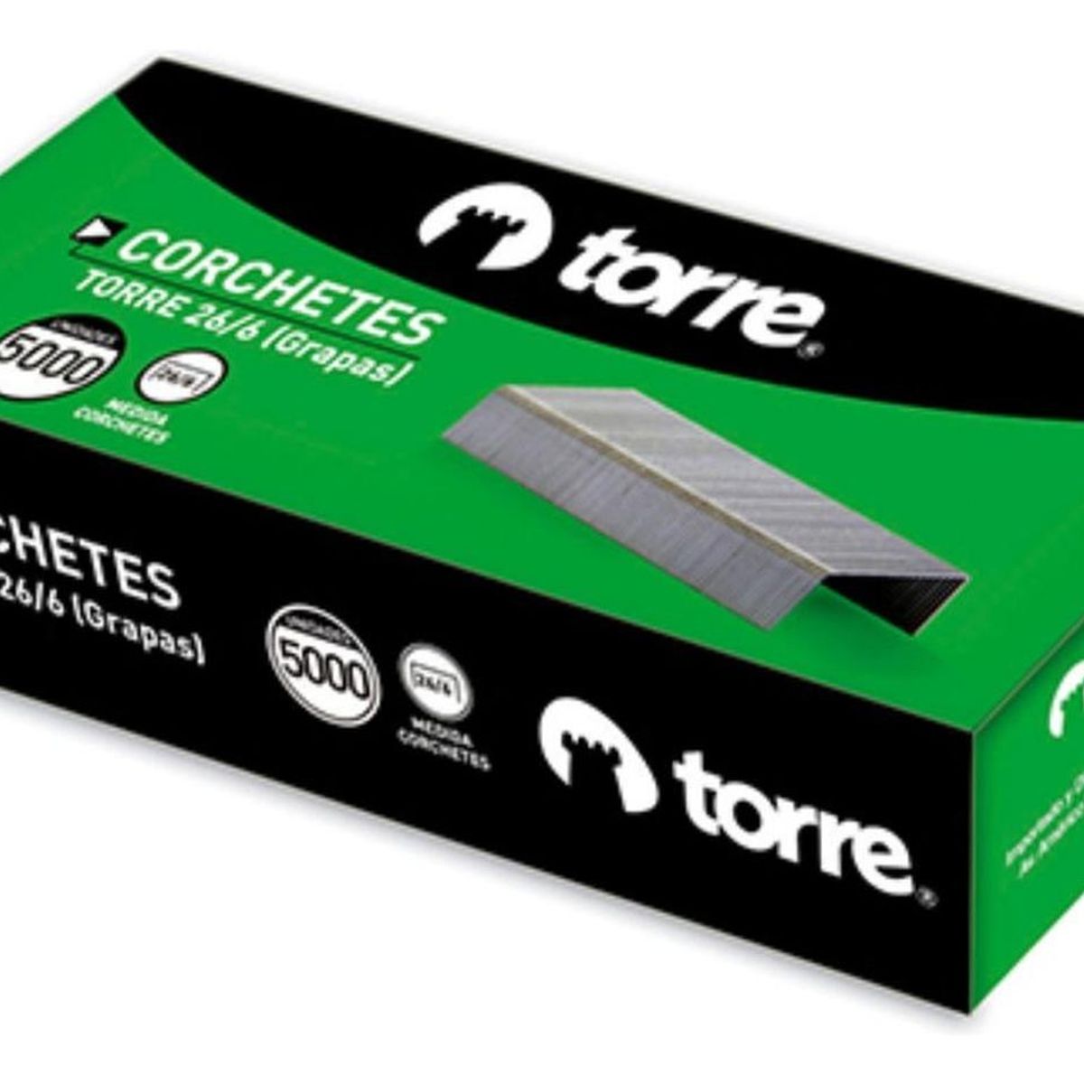 TORRE - Caja Corchetes 26/6 5000 Unid. 20 Hojas. Torre