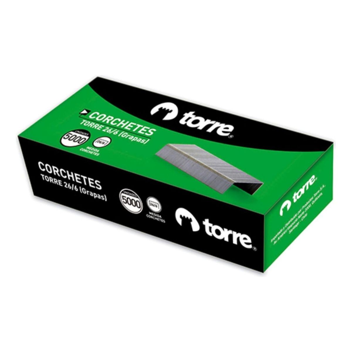 TORRE - Caja Corchetes 26/6 5000 Unid. 20 Hojas. Torre
