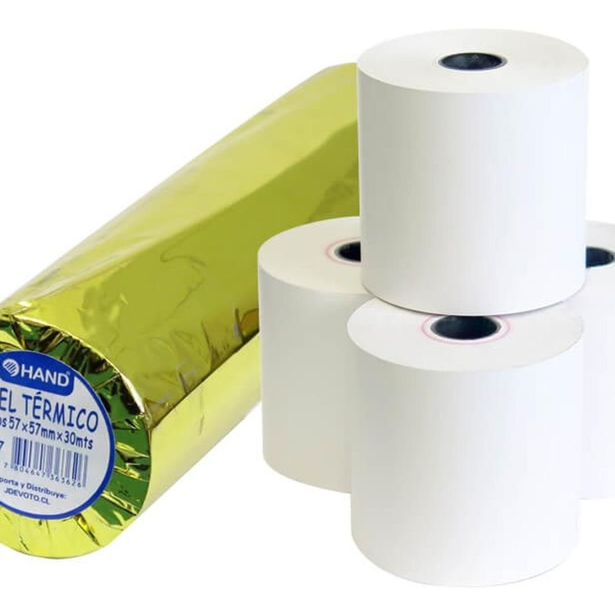 HAND - Set 4 Rollos Papel Termico 57x57mm 30 Mts Hand. Boleta