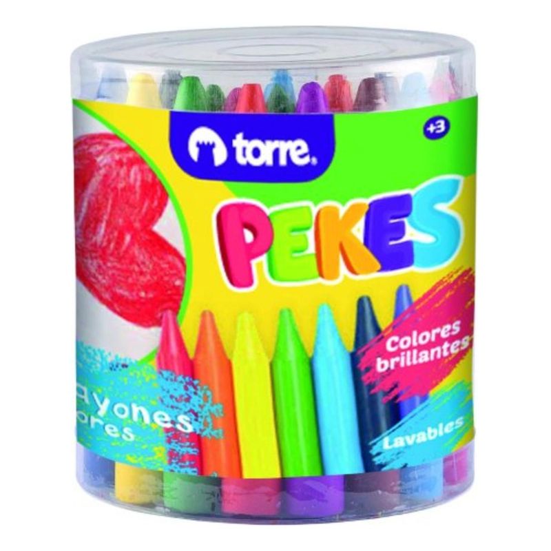 TORRE - Maxi Crayones De Cera Pekes Jumbo 24 Colores. Torre