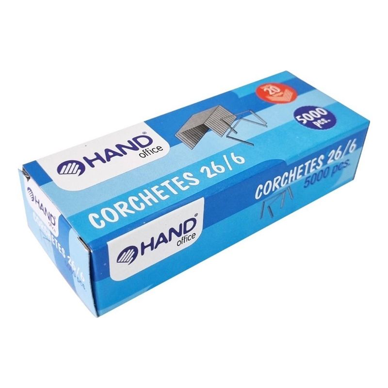 HAND - Caja Corchetes 26/6 5000 Unid. 20 Hojas. Hand