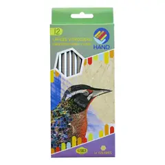 HAND - Set Lápices Colores Vitrocuero 12 Unid. Hand. Vidrio Y Cuero