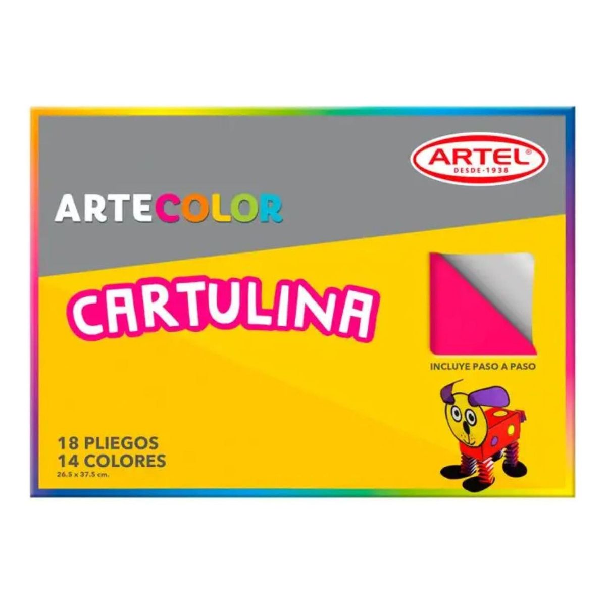 ARTEL - Estuche, Carpeta Artecolor Cartulina Colores 18 Hojas. Artel
