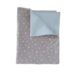 GENERICO - Manta Polar Blanco - Palo Rosa Estrellas Blancas