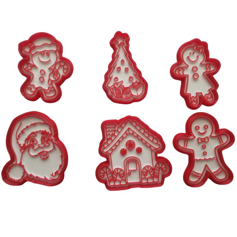 GENERICO - Set 6 Cortadores de Galletas de Navidad Modelo #5 10 Cm