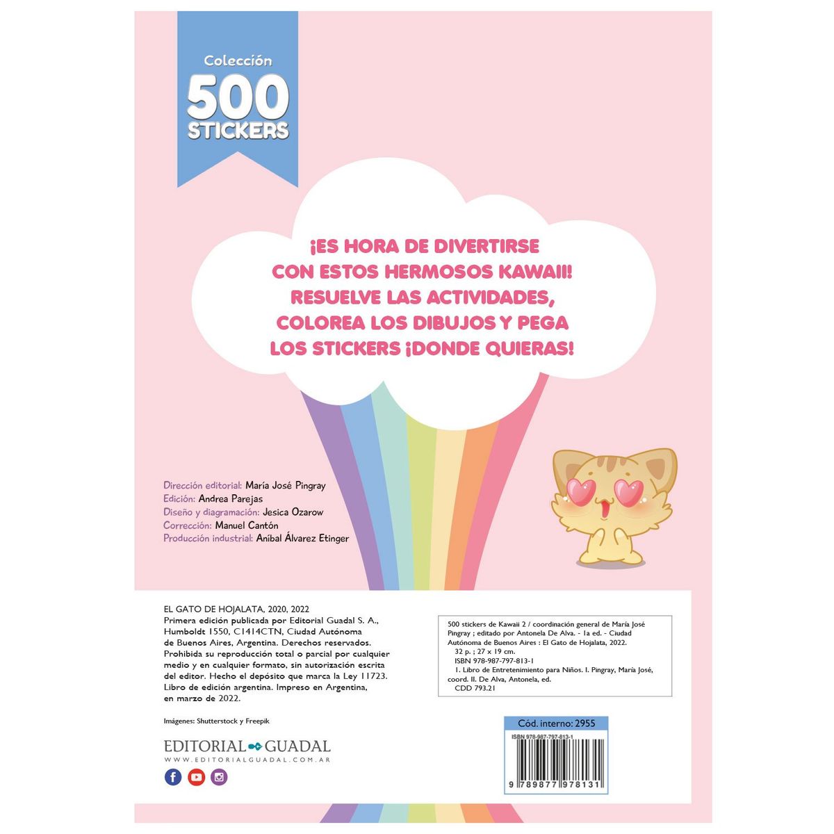 EDITORIAL GUADAL - Libro 500 Stickers Kawaii Editorial Guadal