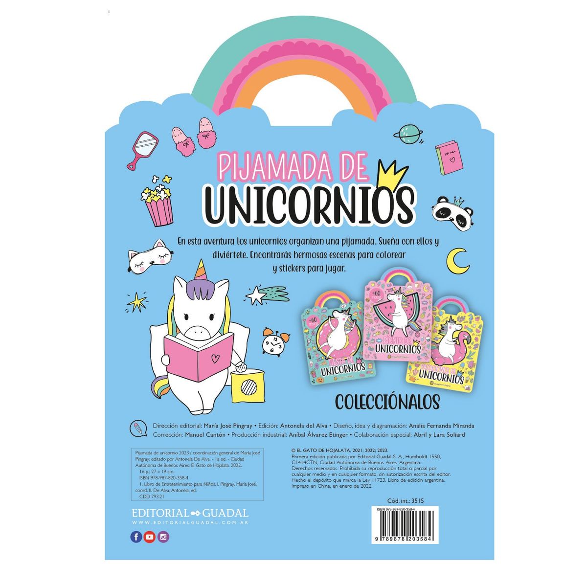 EDITORIAL GUADAL - Libro Stickers - Pijamada De Unicornio 2