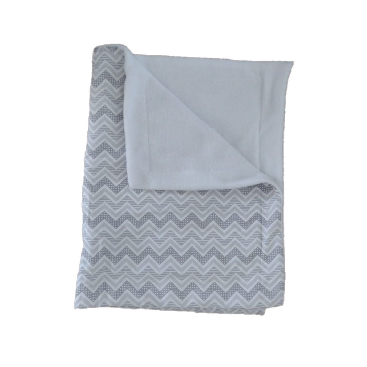 GENERICO - Manta Polar Verde-  Zig Zag Gris