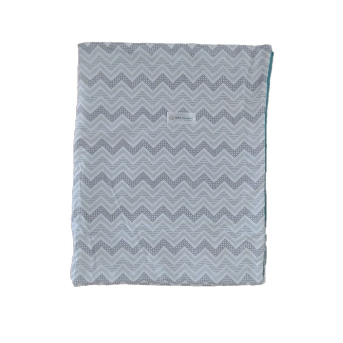 GENERICO - Manta Polar Verde-  Zig Zag Gris