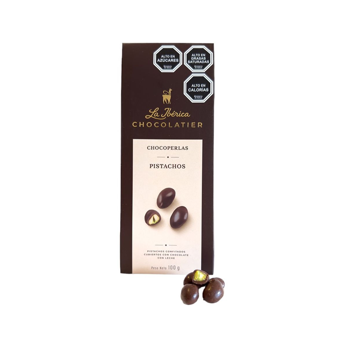 LA IBERICA - CHOCOPERLAS DE PISTACHOS 100G LA IBÉRICA