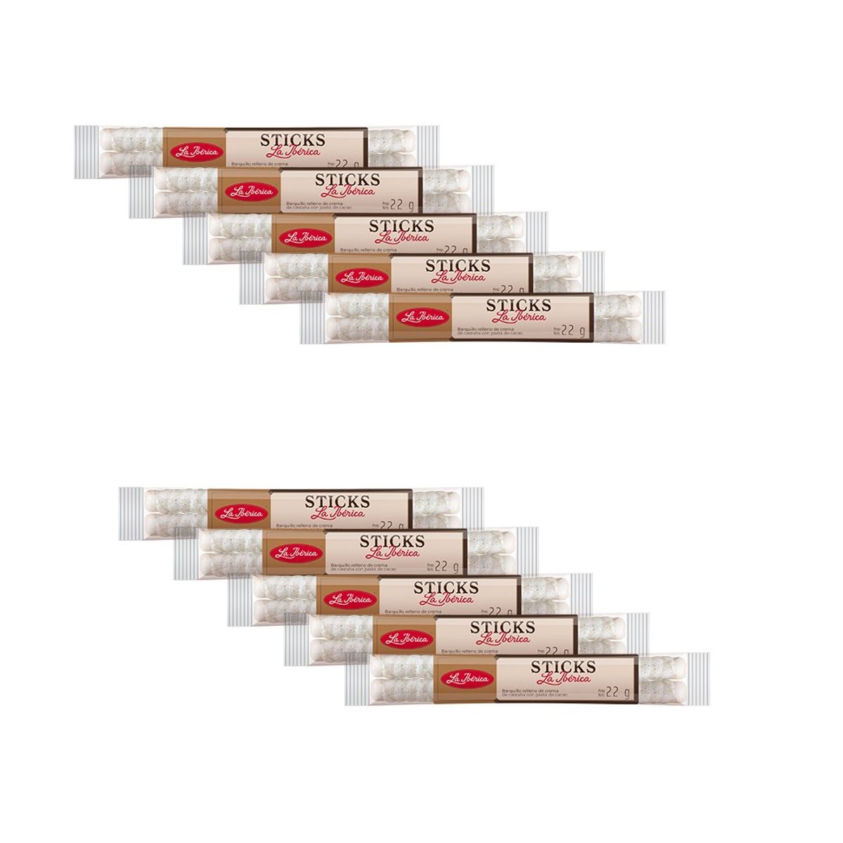 LA IBERICA - PACK X10 BARQUILLO CREMA DE CASTAÑA LA IBÉRICA