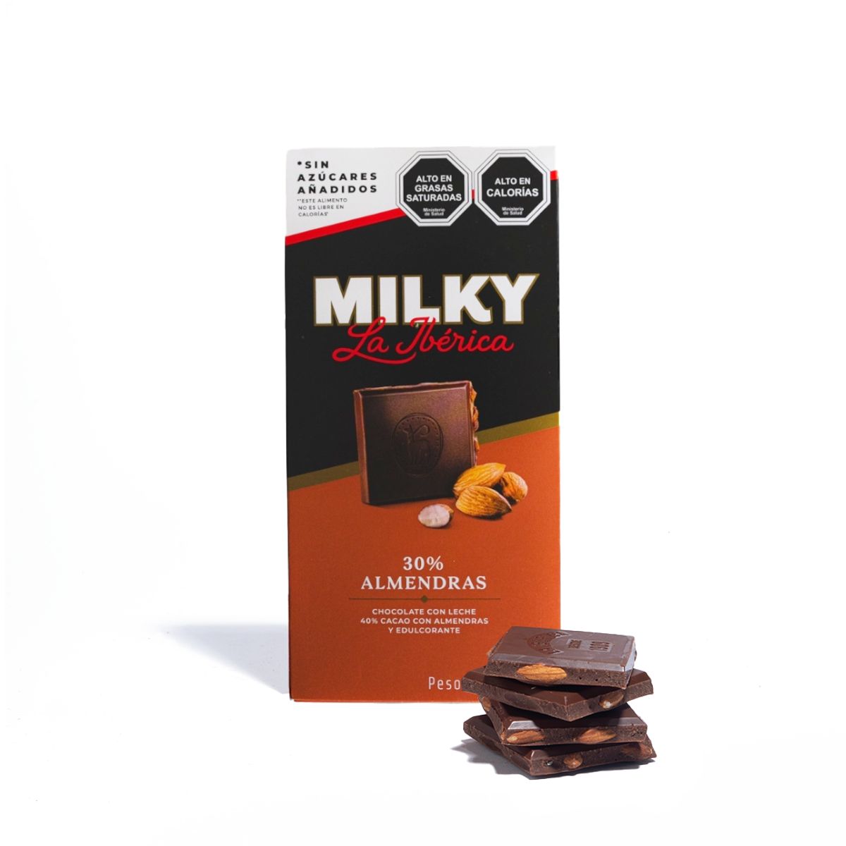 LA IBERICA - CHOCOLATE EN BARRA MILKY SAZUCAR ALMENDRAS 100G LA IBÉRICA