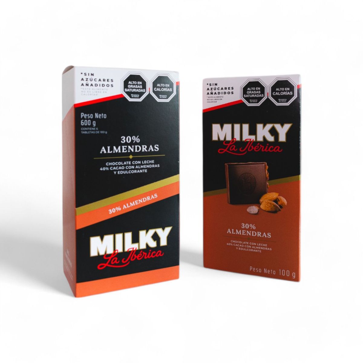 LA IBERICA - CHOCOLATE EN BARRA MILKY SAZUCAR ALMENDRAS 100G LA IBÉRICA