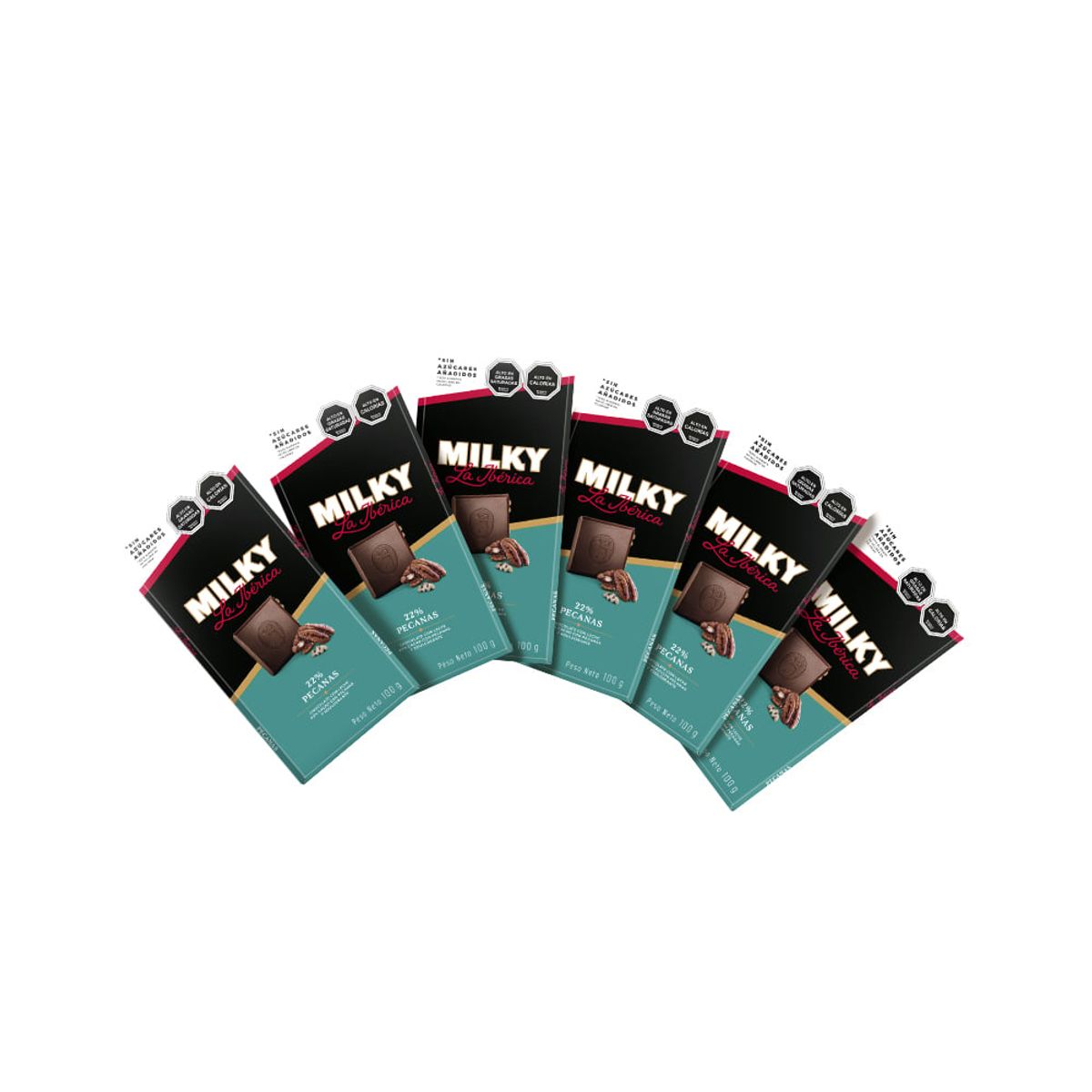 LA IBERICA - PACK X6 CHOCOLATE MILKY SAZUCAR PECANAS 100G LA IBÉRICA