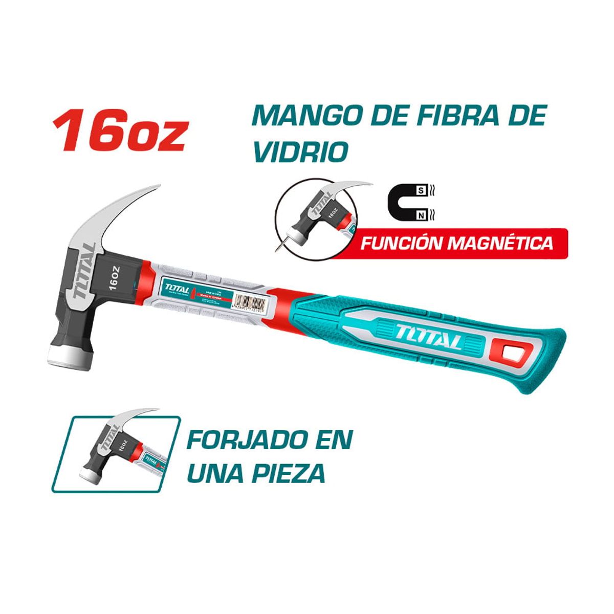 TOTAL TOOLS - Martillo de Uña 16oz Super Total